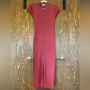 Zara Midi Dusty Rose Rib Knit Dress